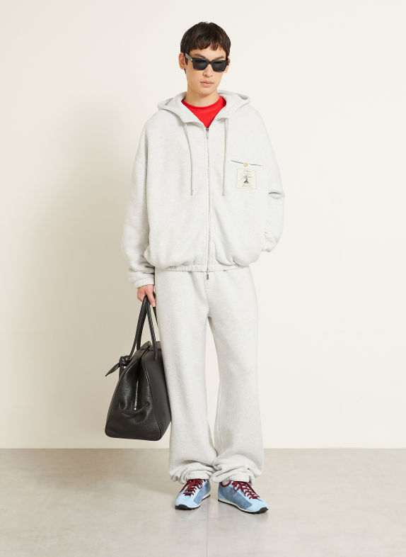 JACQUEMUS LE HOODIE TORNEO Zip-up sweatshirt Jacket LIGHT GRAY