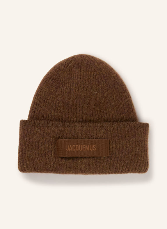 JACQUEMUS Hue LE BONNET GROS GRAIN med alpaka BRUN