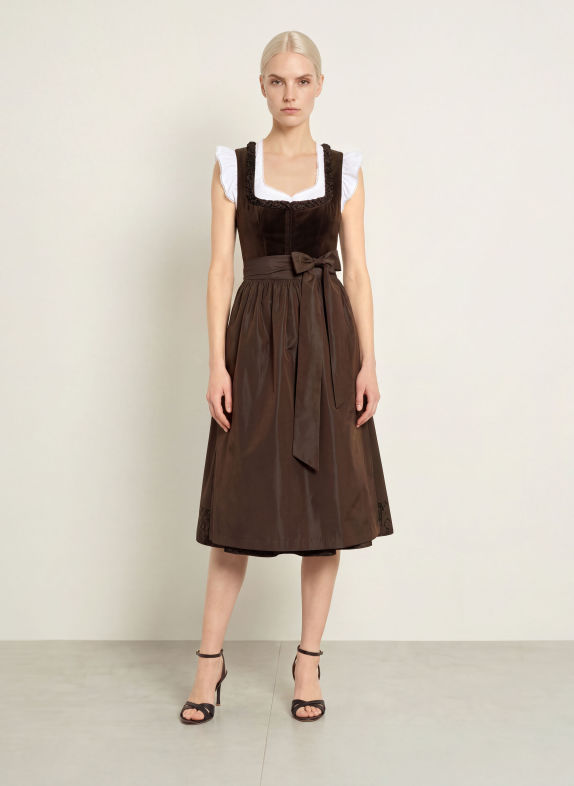 KINGA MATHE Robe Dirndl DIAMANTE MARRON FONCÉ