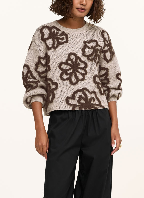 ONLY Sweter CIEMNOBRĄZOWY / SZAROBRĄZOWY