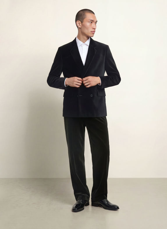 HUGO Habitjakke KARLO Modern Fit i fløjl 001 BLACK