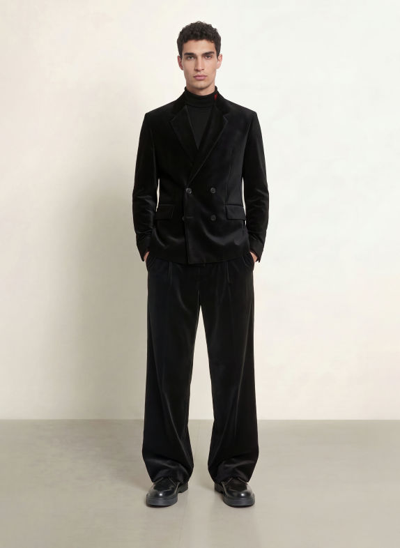 HUGO Anzughose FLIPS Modern Fit aus Samt 001 BLACK