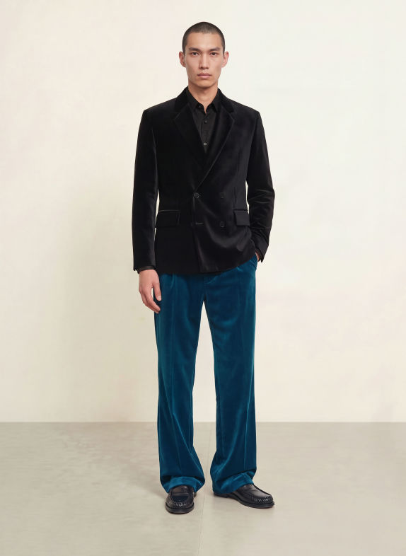 HUGO Anzughose FLIPS Modern Fit aus Samt 442 TURQUOISE/AQUA
