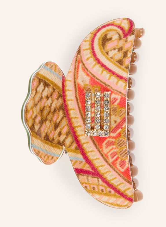 ETRO Hair clip with gemstones BEIGE / RED / OLIVE