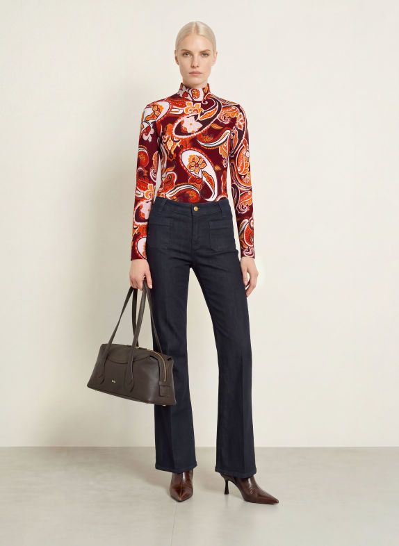 efixelle Longsleeve DUNKELROT / ORANGE / WEISS