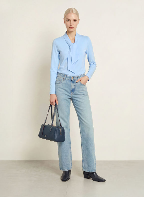 efixelle Schluppenbluse HELLBLAU