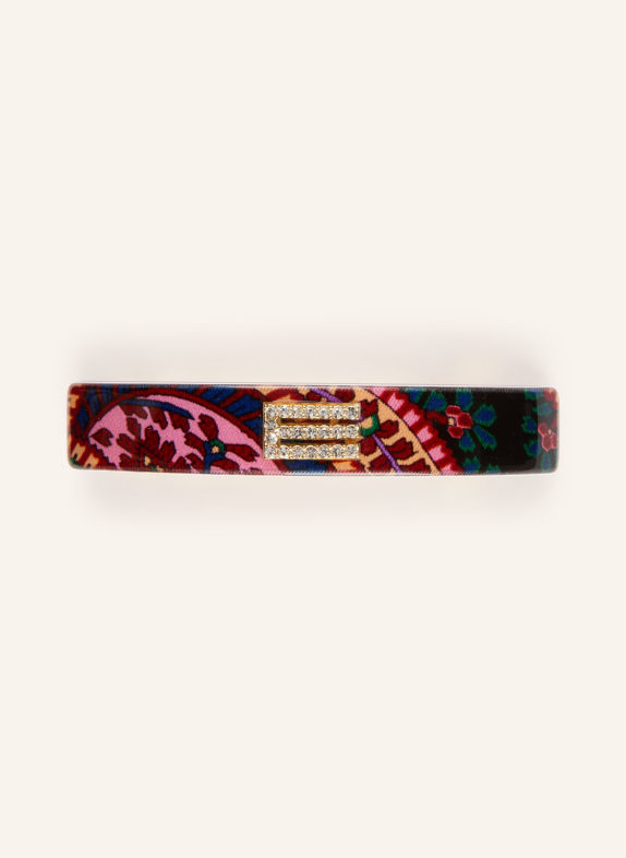 ETRO Hair clip with gemstones DARK RED / PINK / DARK GREEN
