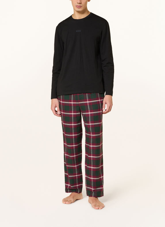 BOSS HOLIDAY Pajamas with Gift Box DARK RED / DARK GREEN / BLACK