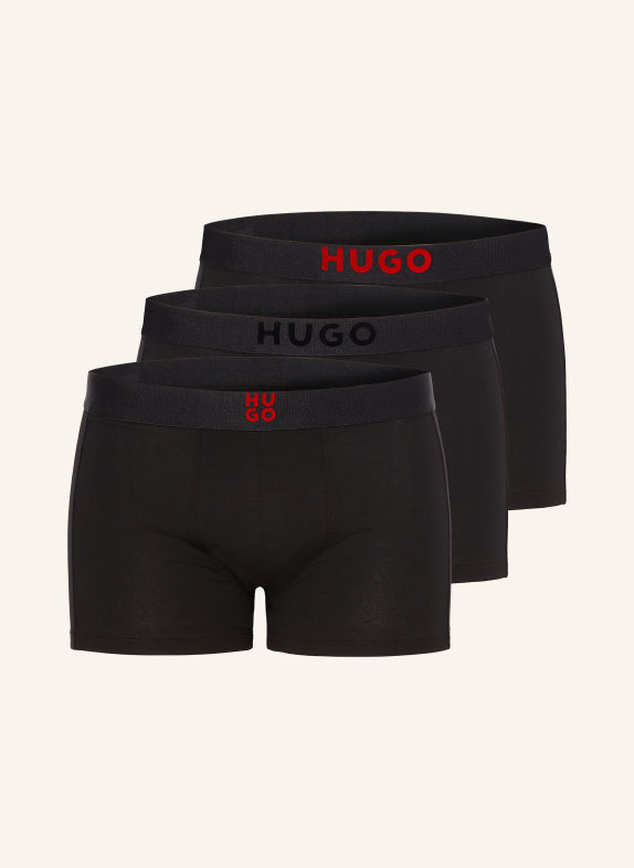 HUGO Set de 3 boxeri GIFT VEGA NEGRU