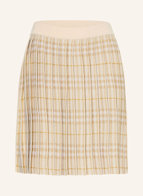 BURBERRY Strickrock mit Glitzergarn BEIGE / GOLD / CREME