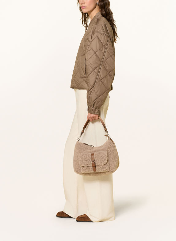 Marc O'Polo Sac épaule en fourrure synthétique BEIGE / ARGENT / MARRON