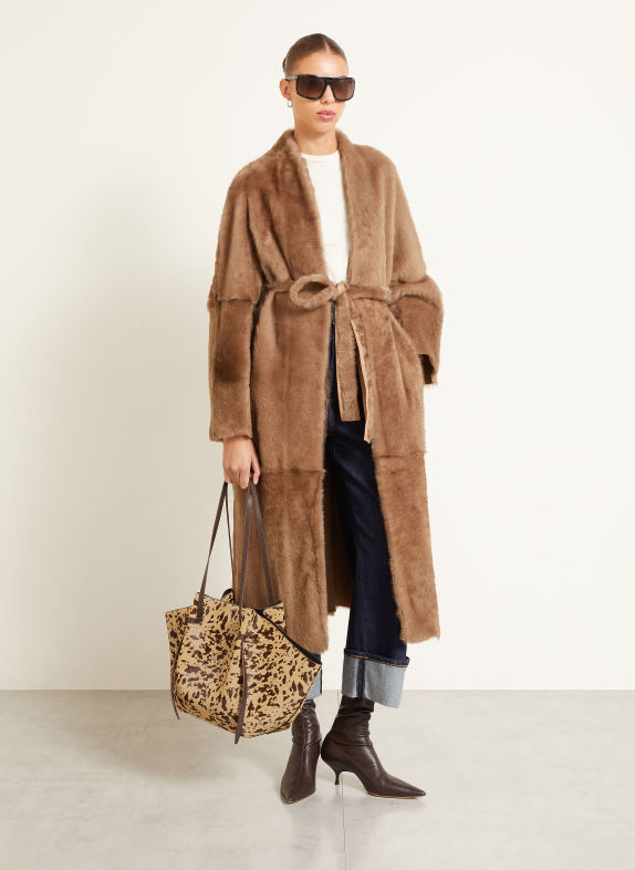 YUZEFI MOCHI LARGE Shoppers BEIGE / DARK BROWN