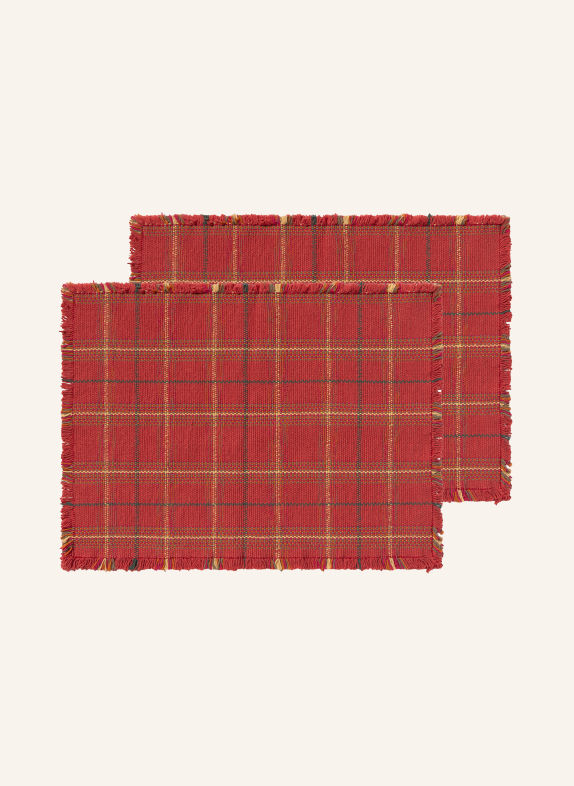 LORENA CANALS Set of 2 placemats RED / YELLOW / DARK GREEN