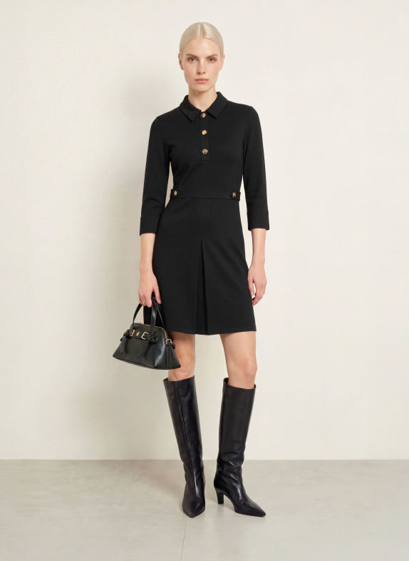 Miss Lagotte Jerseykleid mit 3/4-Arm SCHWARZ