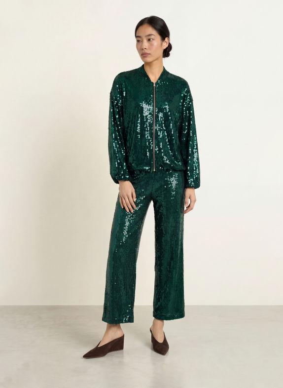 miss goodlife Blouson GLAMOUR GLOW met pailletten GROEN