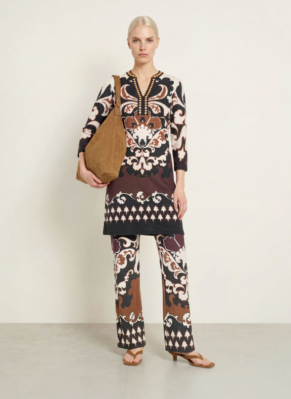 Miss Lagotte Marlenehose SCHWARZ / BRAUN / ECRU