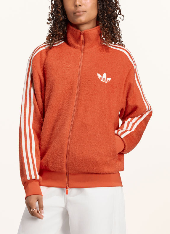 adidas Originals Bomberka FIREBIRD z imitacji moheru POMARAŃCZOWY / BIAŁY
