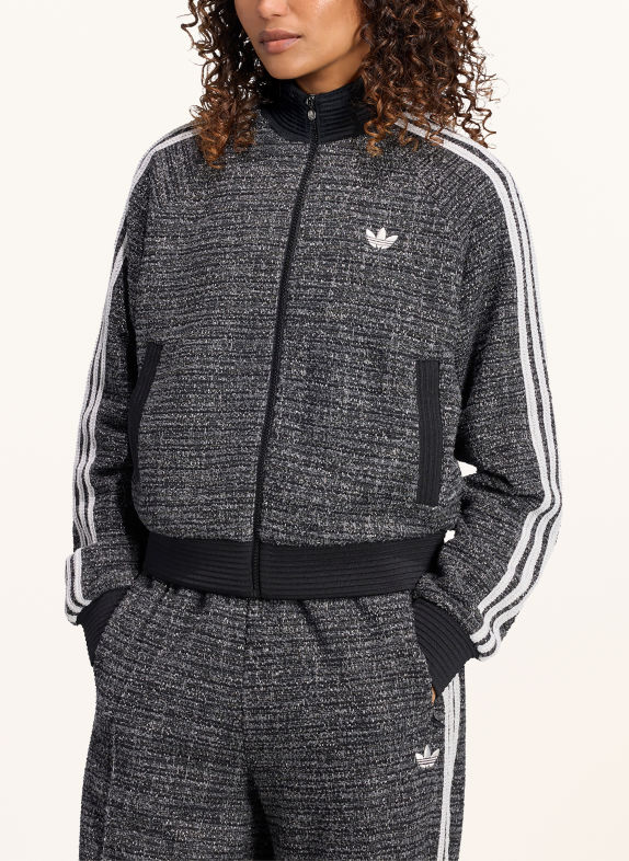 adidas Originals Bomberka typu bluzon z tkaniny bouclé BOUCLÉ VINTAGE CZARNY / SZARY / BIAŁY