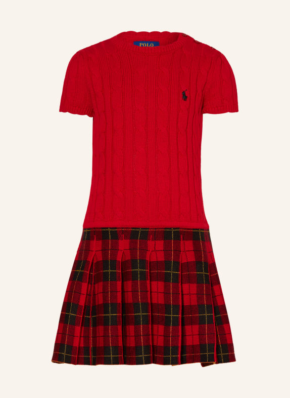 POLO RALPH LAUREN Knit dress RED / YELLOW / BLACK