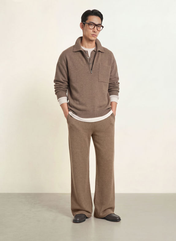 roberto collina Kalhoty PANTALONE z merino vlny ČERNOŠEDÁ