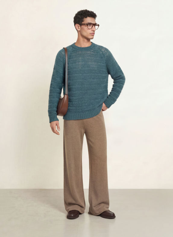 roberto collina Pullover GIROCOLLO mit Alpaka PETROL