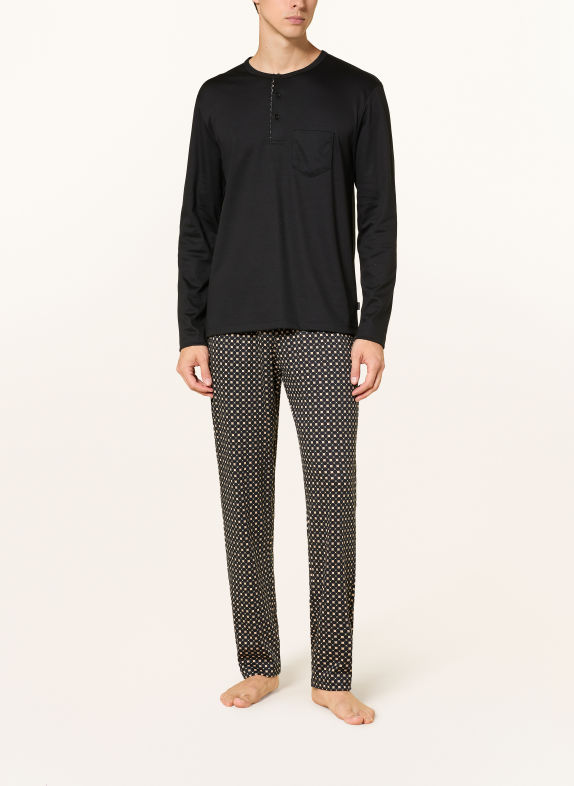 CALIDA RELAX COSY VIBES Pajamas BLACK / BEIGE
