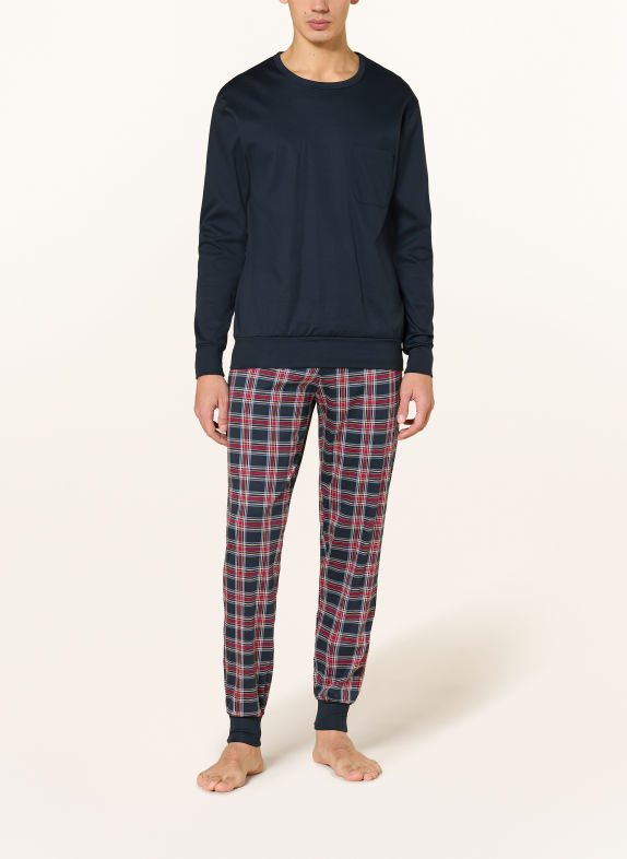 CALIDA FAMILY & FRIENDS Pajamas DARK BLUE / DARK RED / LIGHT BLUE