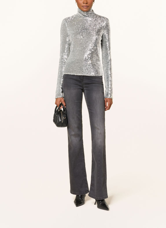 PATRIZIA PEPE Sequin Shirt blouse SILVER