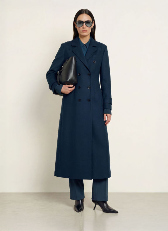 PATRIZIA PEPE Wool coat DARK BLUE