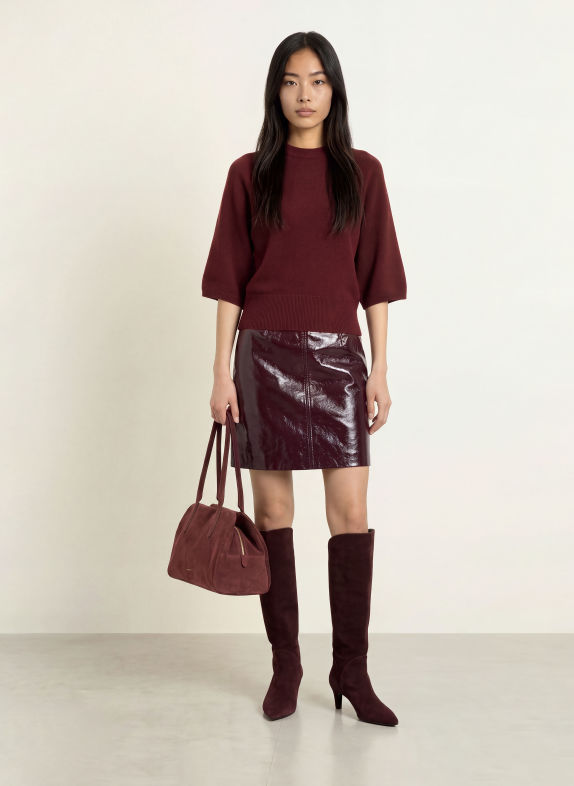 MORE & MORE Sweater with 3/4-length sleeves DARK RED