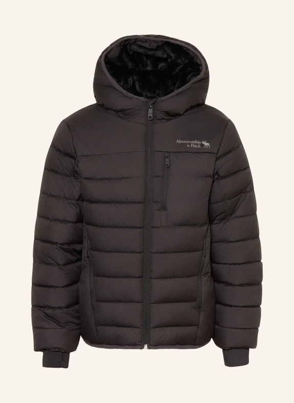 Abercrombie & Fitch Prošívaná bunda ČERNÁ