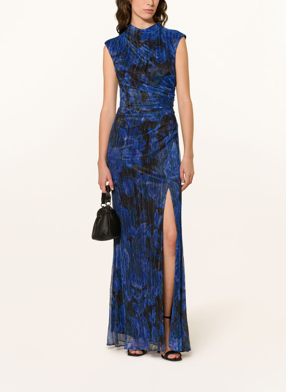 ADRIANNA PAPELL Abendkleid mit Glitzergarn BLAU / SCHWARZ