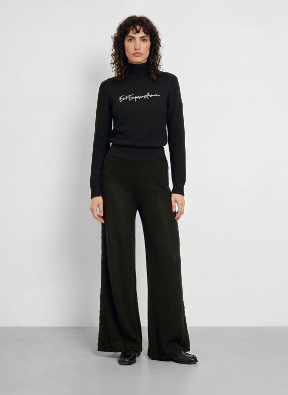 EA7 EMPORIO ARMANI Sweater BLACK / WHITE