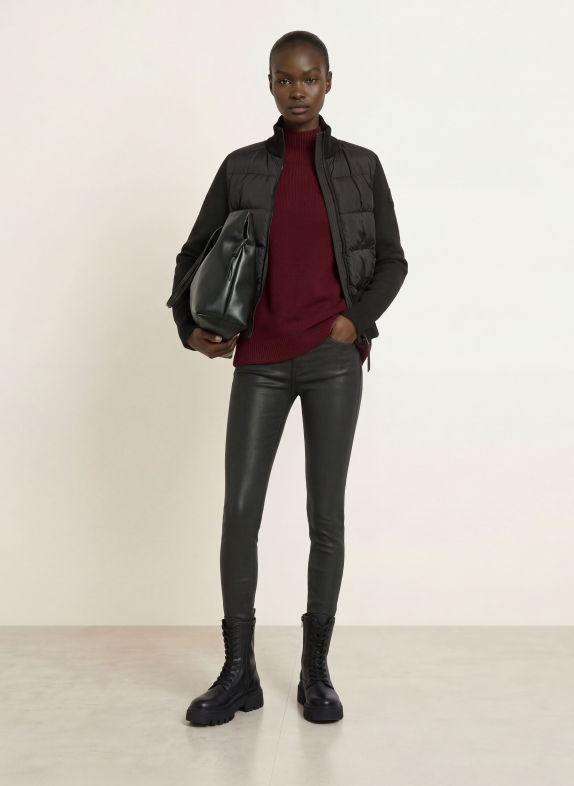 CANADA GOOSE HYBRIDGE-donsjas in een materiaalmix ZWART