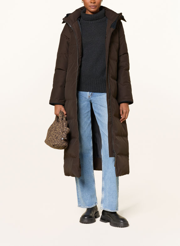 CANADA GOOSE MYSTIQUE Down coat with Detachable Hood DARK BROWN