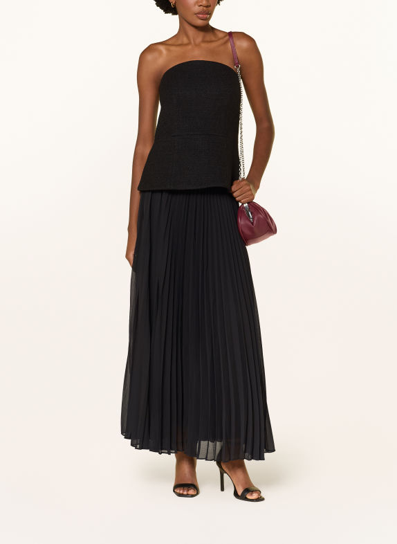 TED BAKER Abendkleid RADDIM mt Plissees SCHWARZ