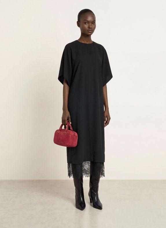 TED BAKER Kleid LANCHA mit Spitze SCHWARZ