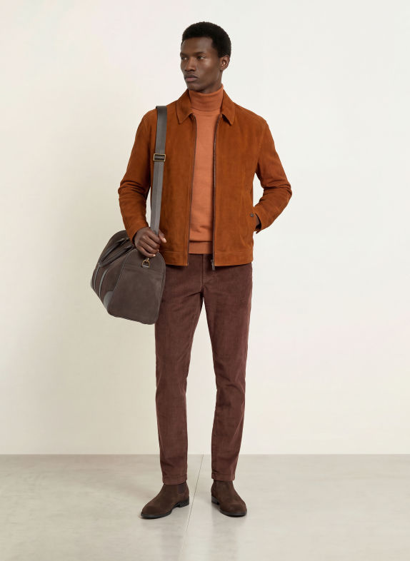 BOSS KANE Cord Pants, Extra Slim Fit DARK BROWN