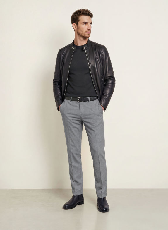 BOSS Chinosy KAITON o kroju slim fit SZARONIEBIESKI