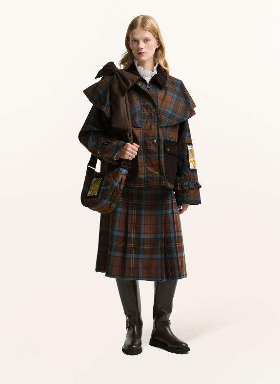 Barbour Jacke ANGELINA mit Rüschen BRAUN / DUNKELGRAU / BLAU