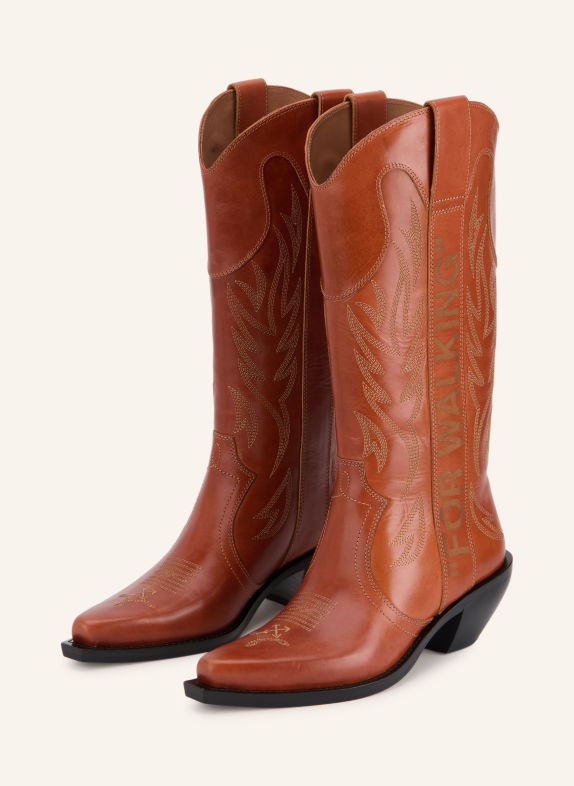 Off-White Cowboy Boots SANTIAG COGNAC