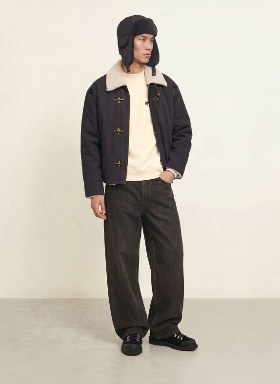 another COTTON LAB Sweatshirt ECRU / BLACK