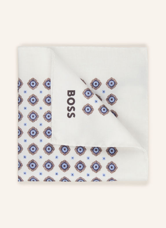 BOSS Einstecktuch WEISS / BRAUN / BLAU