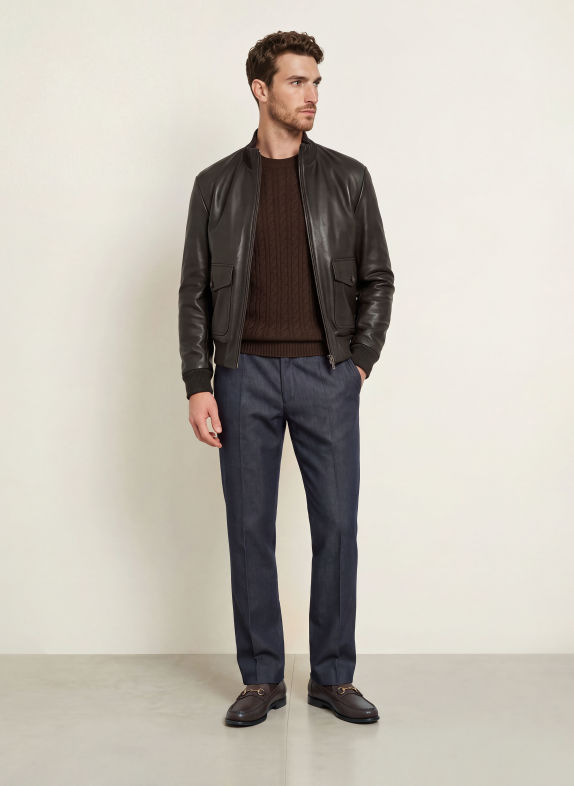 BOSS Pullover FURLAN DUNKELBRAUN