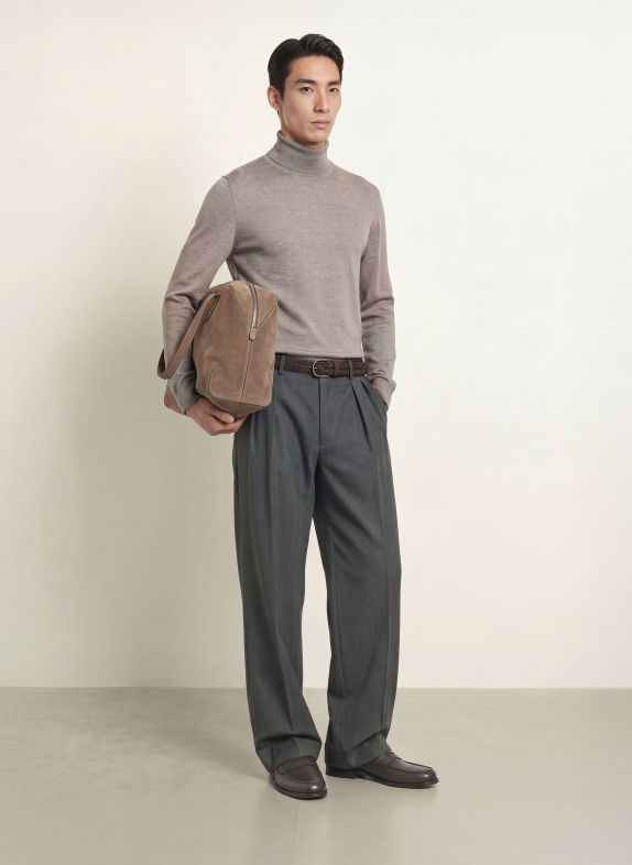 BOSS Rollkragenpullover MUSSO TAUPE
