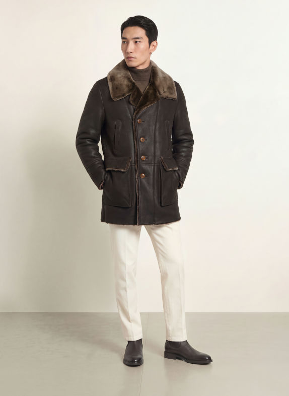 MEINDL ARIZONA Leather Coat DARK BROWN