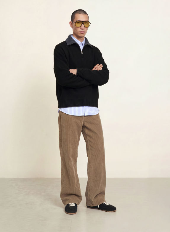 AXEL ARIGATO Half-zip sweater BLACK
