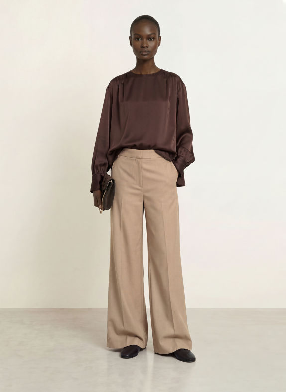 InWear Blusenshirt OLIVEIW DAWN aus Satin DUNKELBRAUN