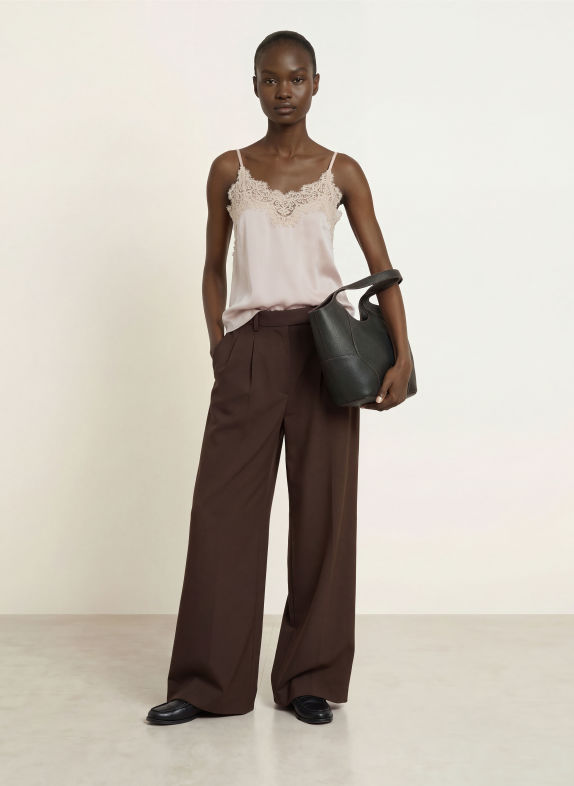 InWear ORAHIW Satin Top with Lace CREAM