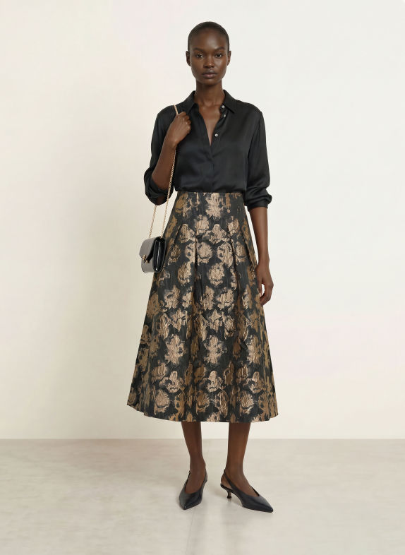 InWear Jacquardrok YANCIEIW ZWART / GOUD / PETROL